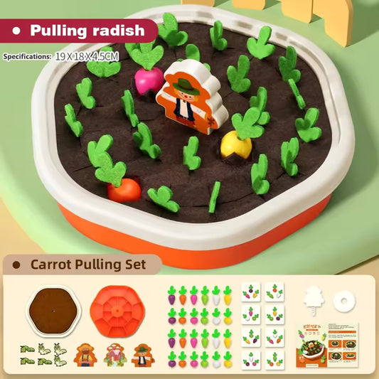 Baby Pull-Out Radish Toy – Montessori Harvest & Sorting Game