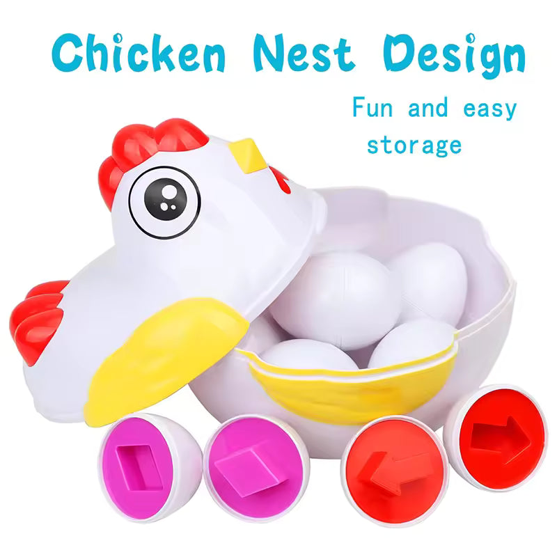 12 Matching Eggs β Montessori Shape & Color Learning Toy