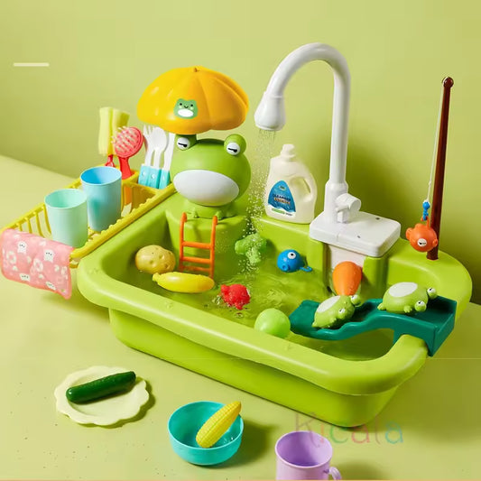 Kids Kitchen Sink Toy – Electric Dishwasher & Pretend Play Set