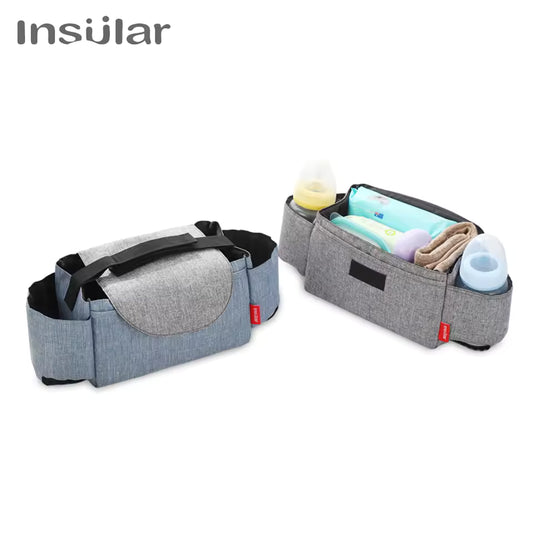 Insulated Baby Diaper & Bottle Bag – Stroller Storage for Essentials
