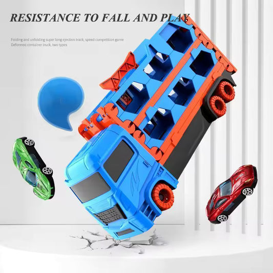 Large Car Transporter Truck – Folding Racing Track Toy