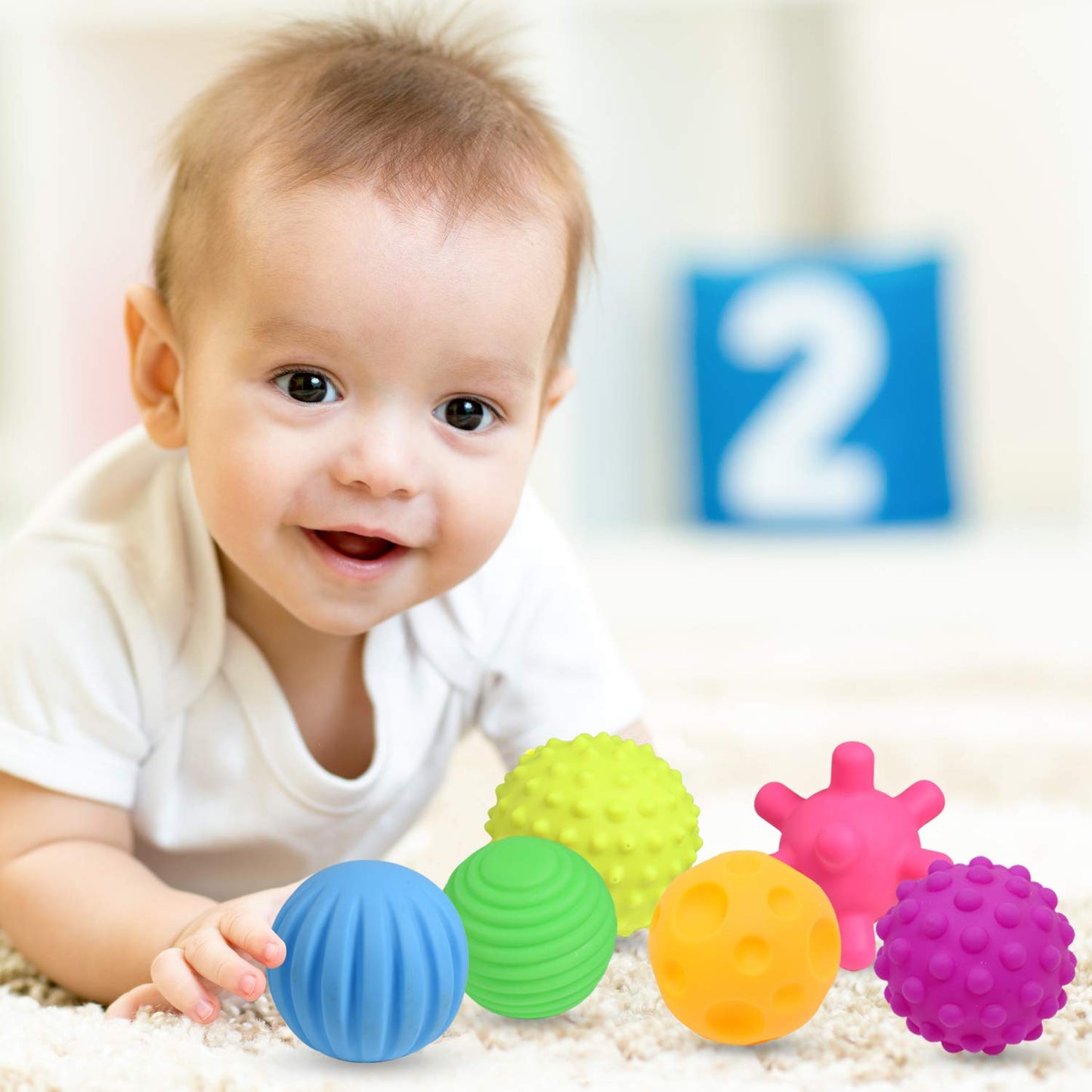 6PCS Baby Sensory Balls – Soft Textured Play Set