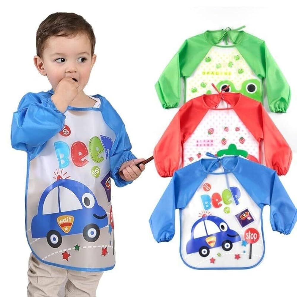 Waterproof Full-Sleeve Baby Bib – Long Sleeve Feeding Smock