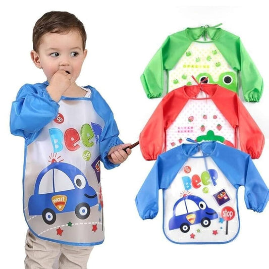 Waterproof Full-Sleeve Baby Bib – Long Sleeve Feeding Smock