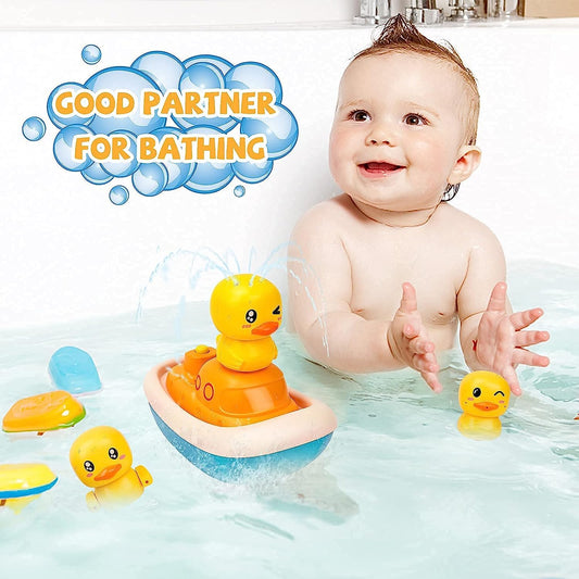 Duck Bath Boat – 3 Fun Water Sprayers