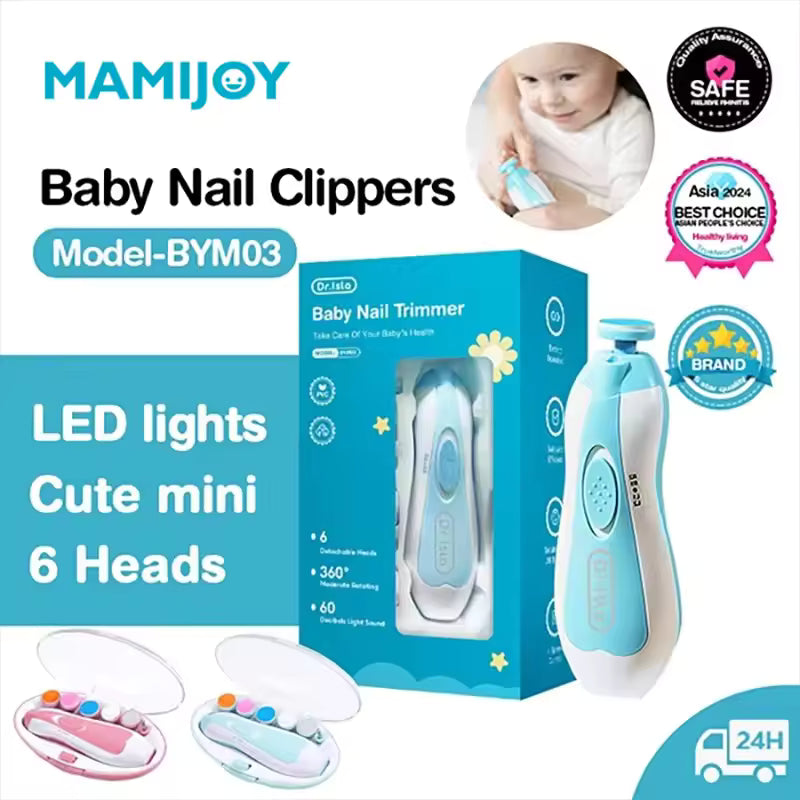 MAMIJOY Electric Baby Nail Clipper – Safe LED Nail Trimmer Kit