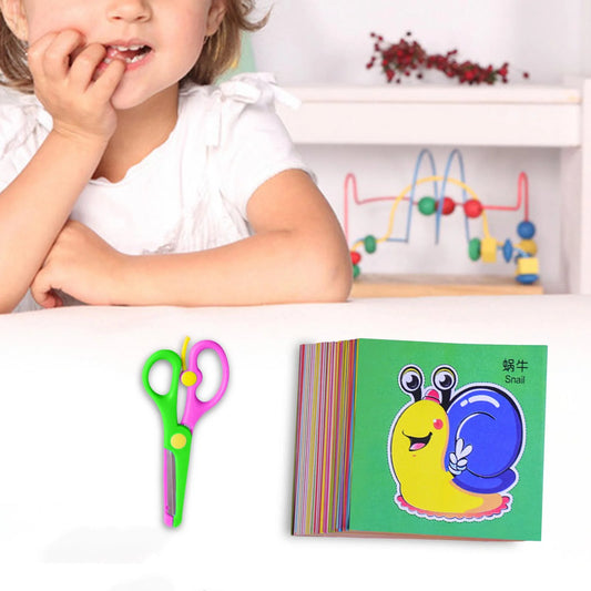 48PCS DIY Paper Cut Craft Set – Cartoon Scrapbooking Art Toys for Kids