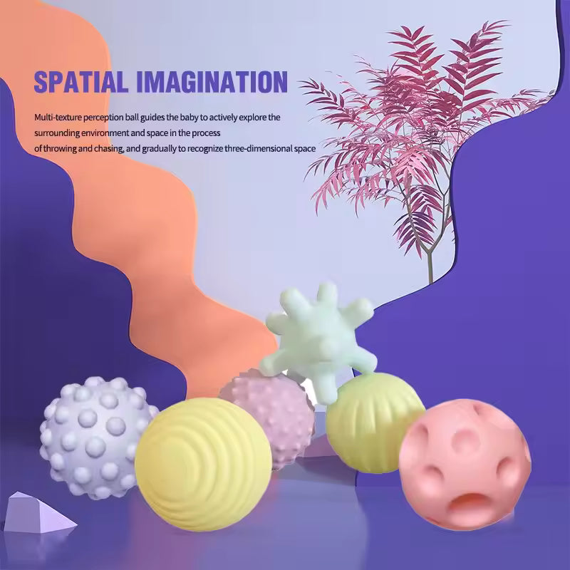 6PCS Baby Sensory Balls – Soft Textured Play Set