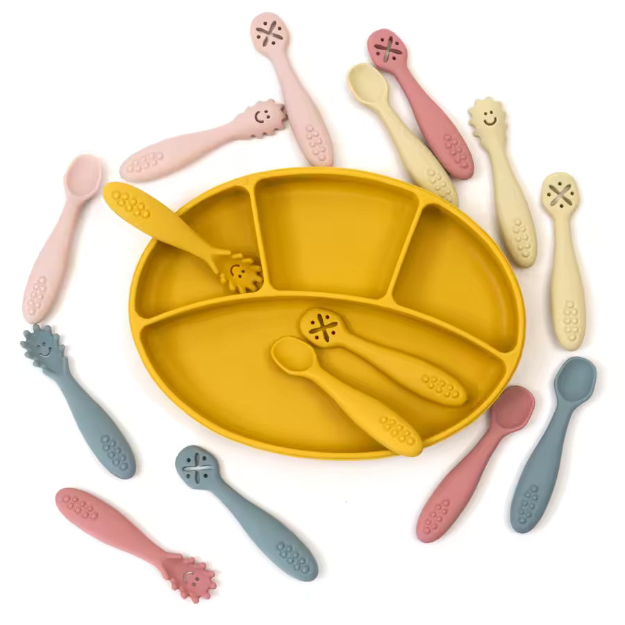 3PCS Baby Learning Spoon Set – Safe Feeding Utensils for Toddlers