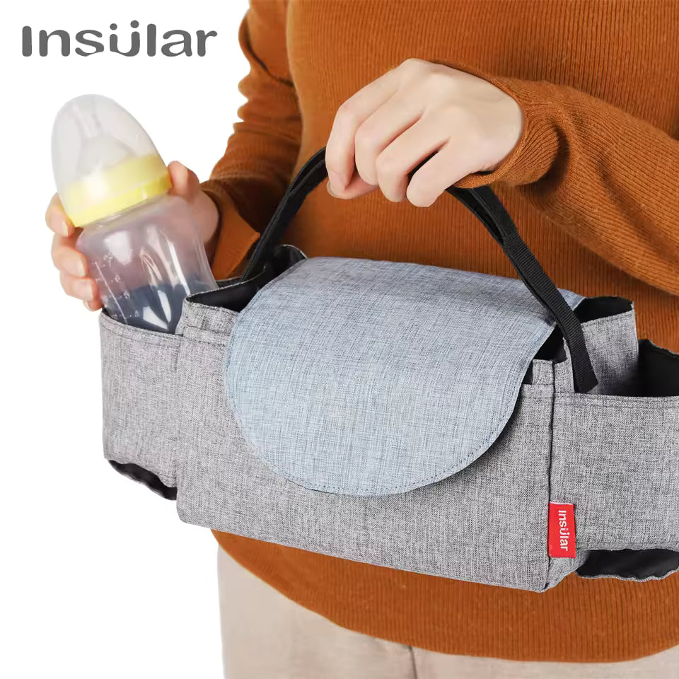 Insulated Baby Diaper & Bottle Bag – Stroller Storage for Essentials