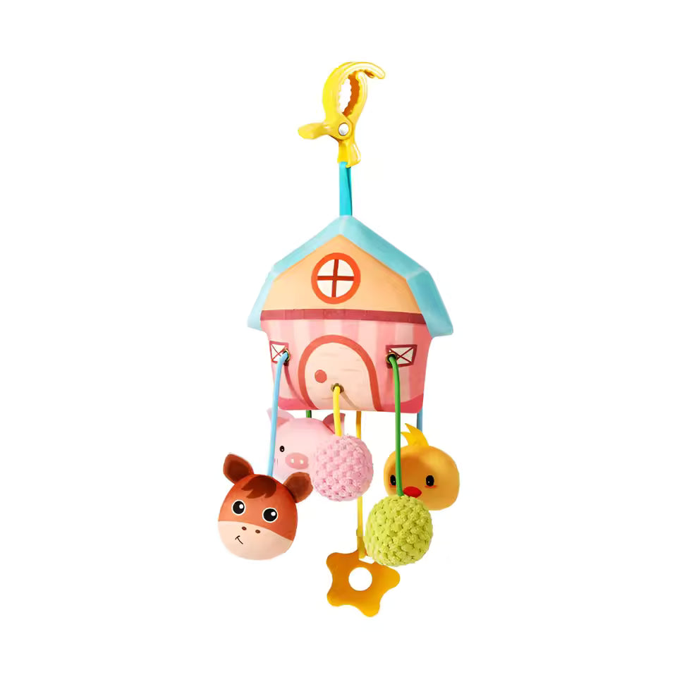 Hanging Baby Toy – Cartoon Drawstring Fun