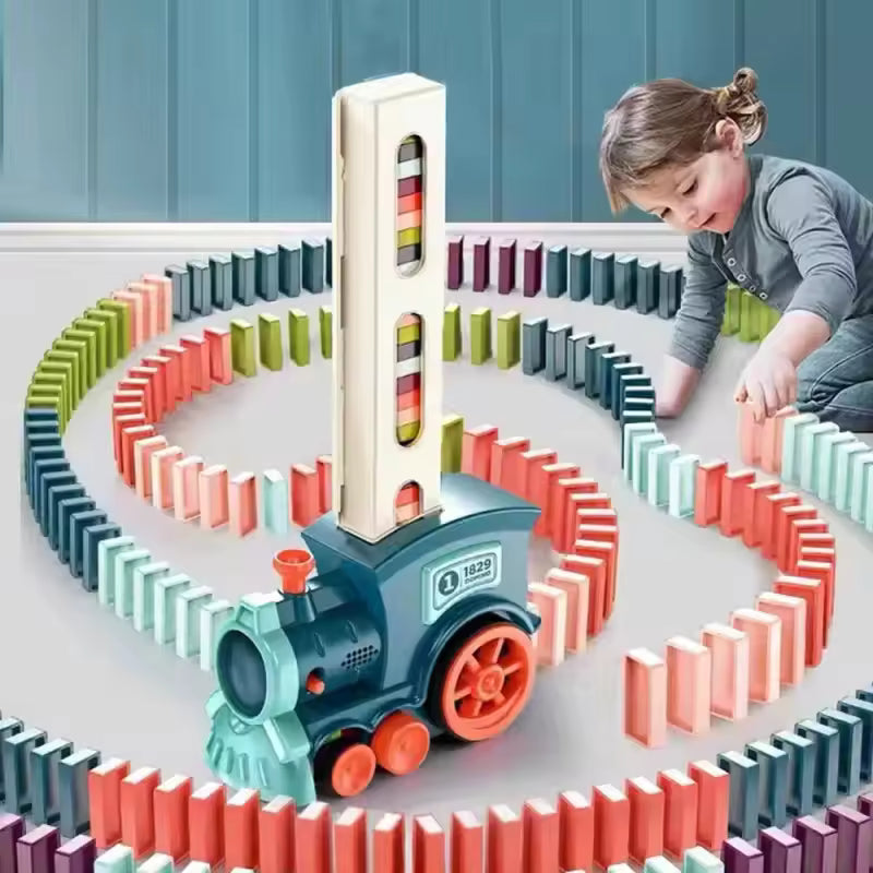 Automatic Domino Train Set – Colorful Educational Toy for Kids