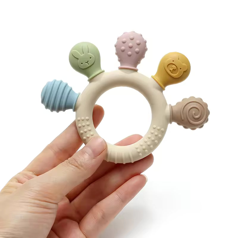 Multicolor Baby Teether – Silicone Gum Relief