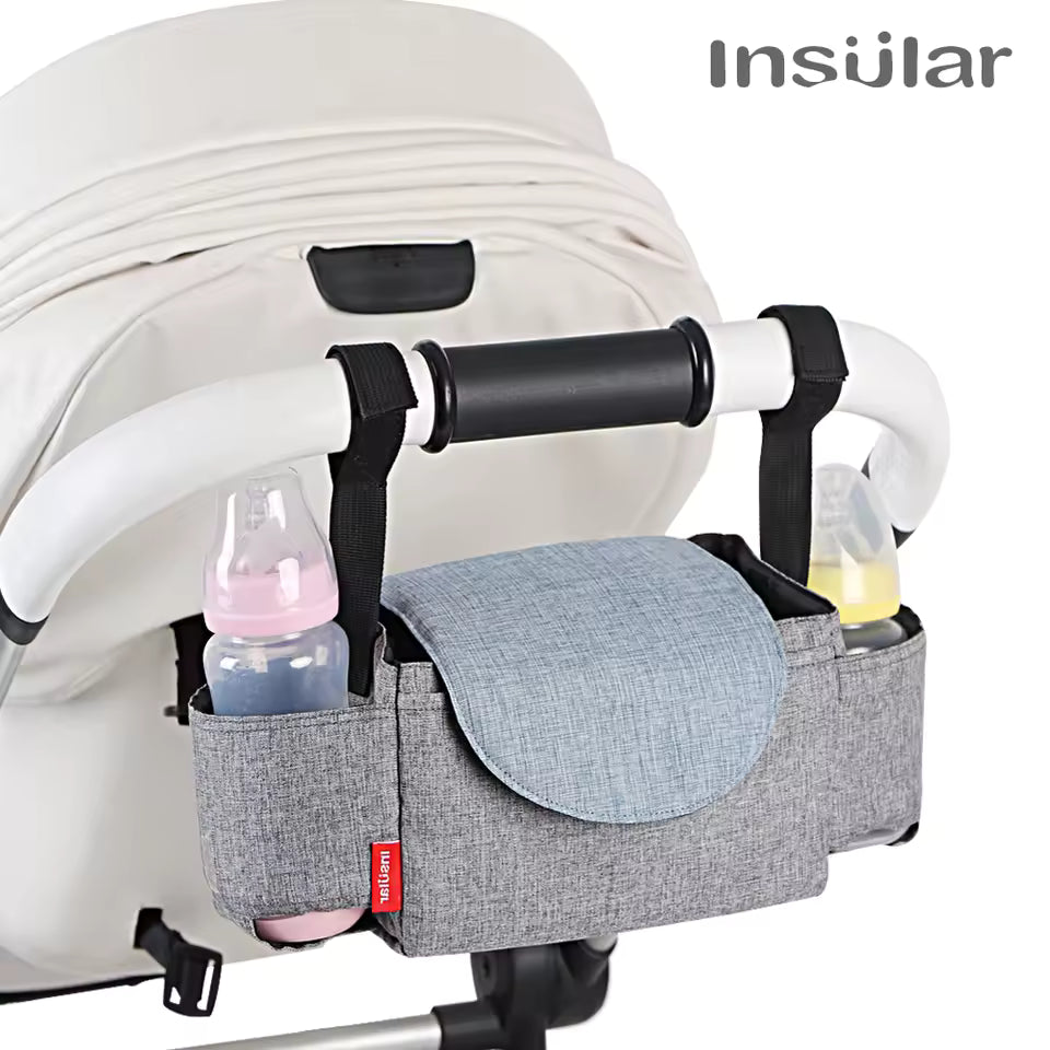 Insulated Baby Diaper & Bottle Bag – Stroller Storage for Essentials