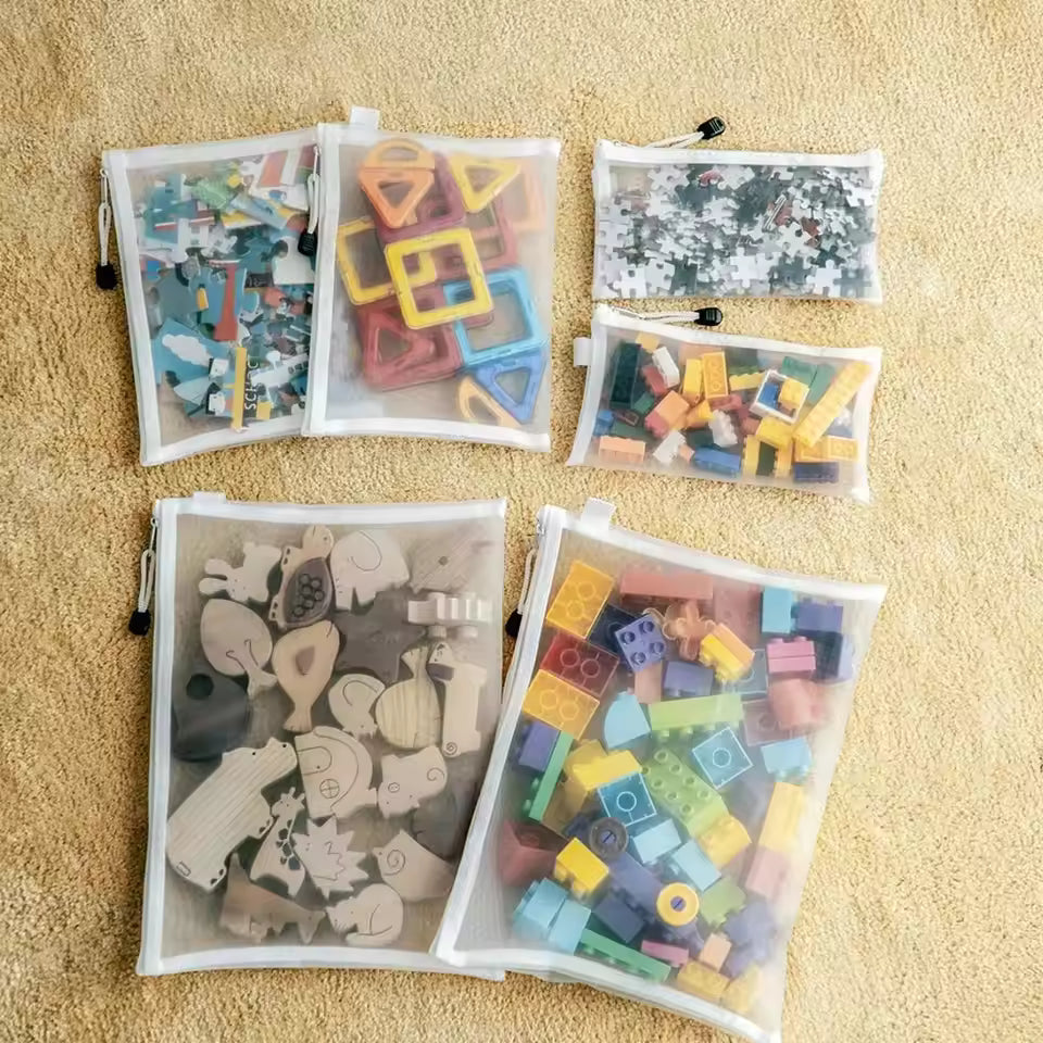 3PCS Mesh Zipper Pouch Set – Waterproof Organizer Bags for School