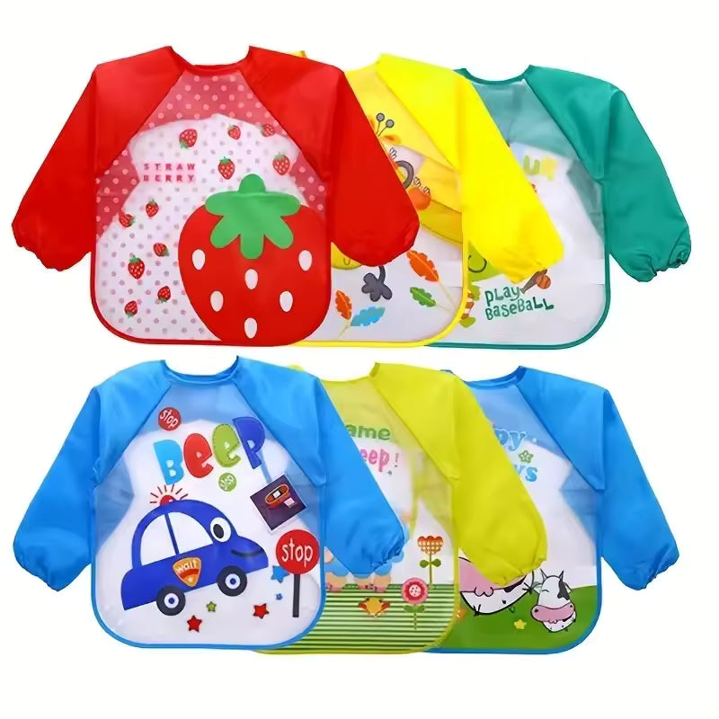 Waterproof Full-Sleeve Baby Bib – Long Sleeve Feeding Smock