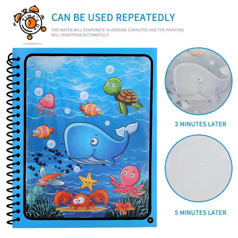 Magical Water Drawing Book – Reusable Montessori Coloring Toy