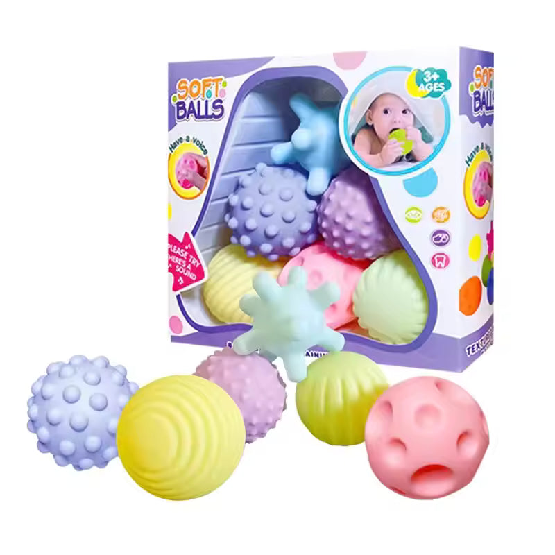 6PCS Baby Sensory Balls – Soft Textured Play Set