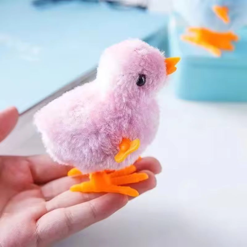 Wind-Up Plush Chicken Cat Toy – Interactive Jumping & Hopping Fun