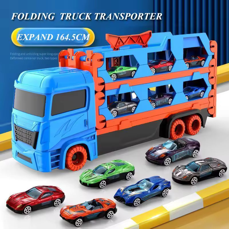 Large Car Transporter Truck – Folding Racing Track Toy