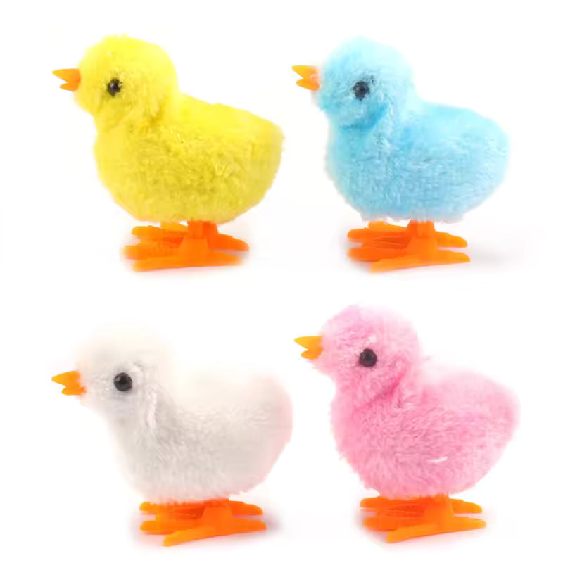 Wind-Up Plush Chicken Cat Toy – Interactive Jumping & Hopping Fun