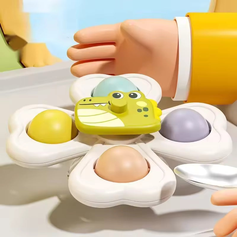 3PCS Suction Cup Spinner Toy – Baby Bath & Sensory Play