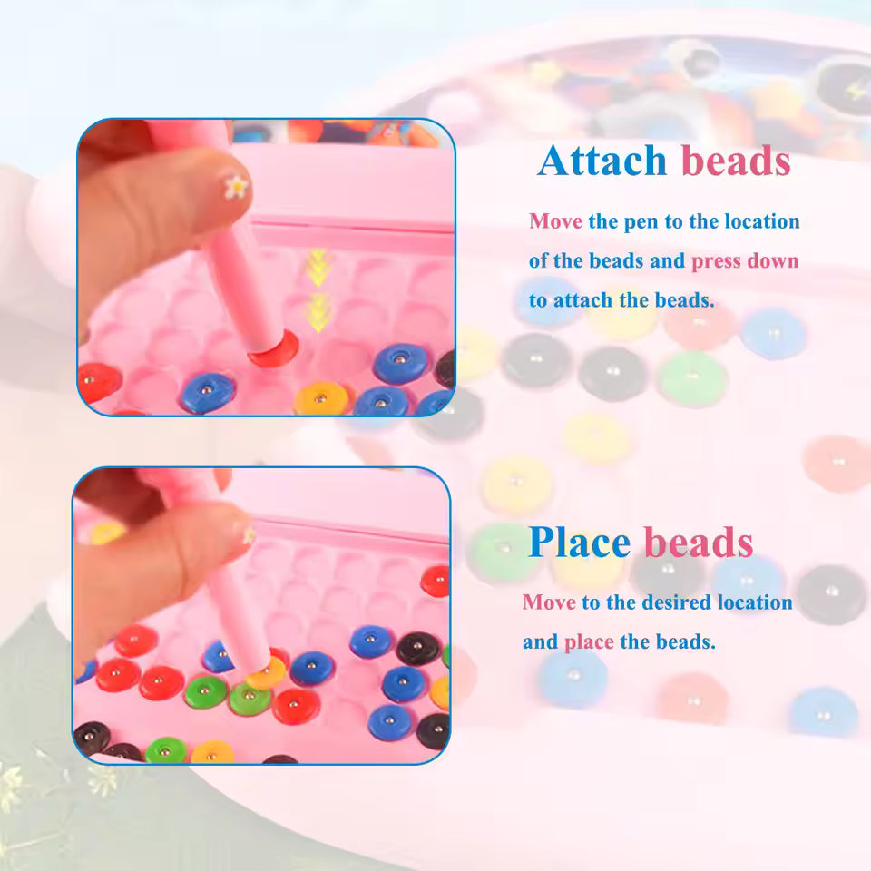 Magnetic Doodle Board – Kids Drawing Toy with Pen & Beads