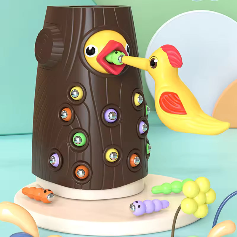 Montessori Magnetic Woodpecker Toy – Educational Feeding Game  ✨ Fun, Learning, and Skill-Building in One Toy!