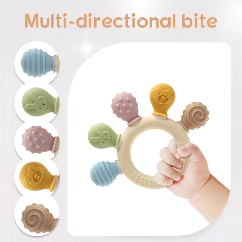 Multicolor Baby Teether – Silicone Gum Relief