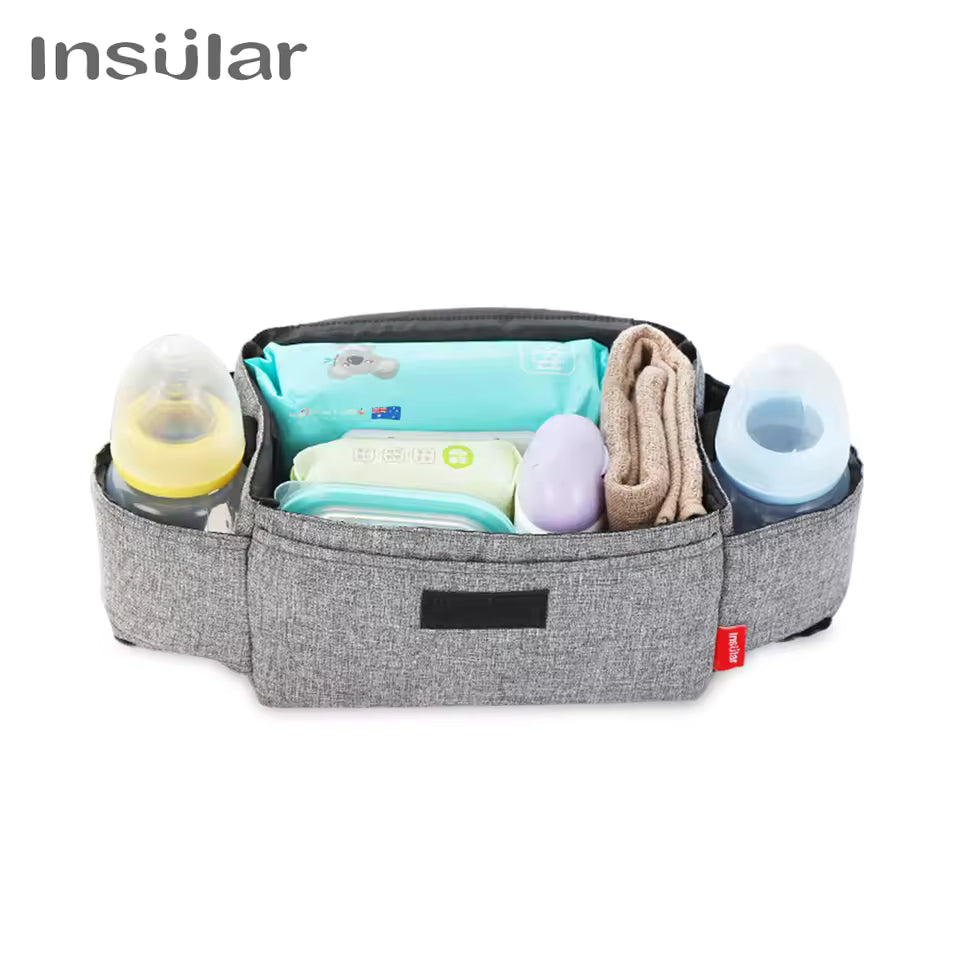 Insulated Baby Diaper & Bottle Bag – Stroller Storage for Essentials