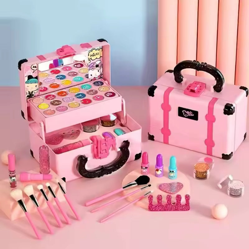 Kids Makeup Pretend Play Set – Princess Cosmetic Box Toy