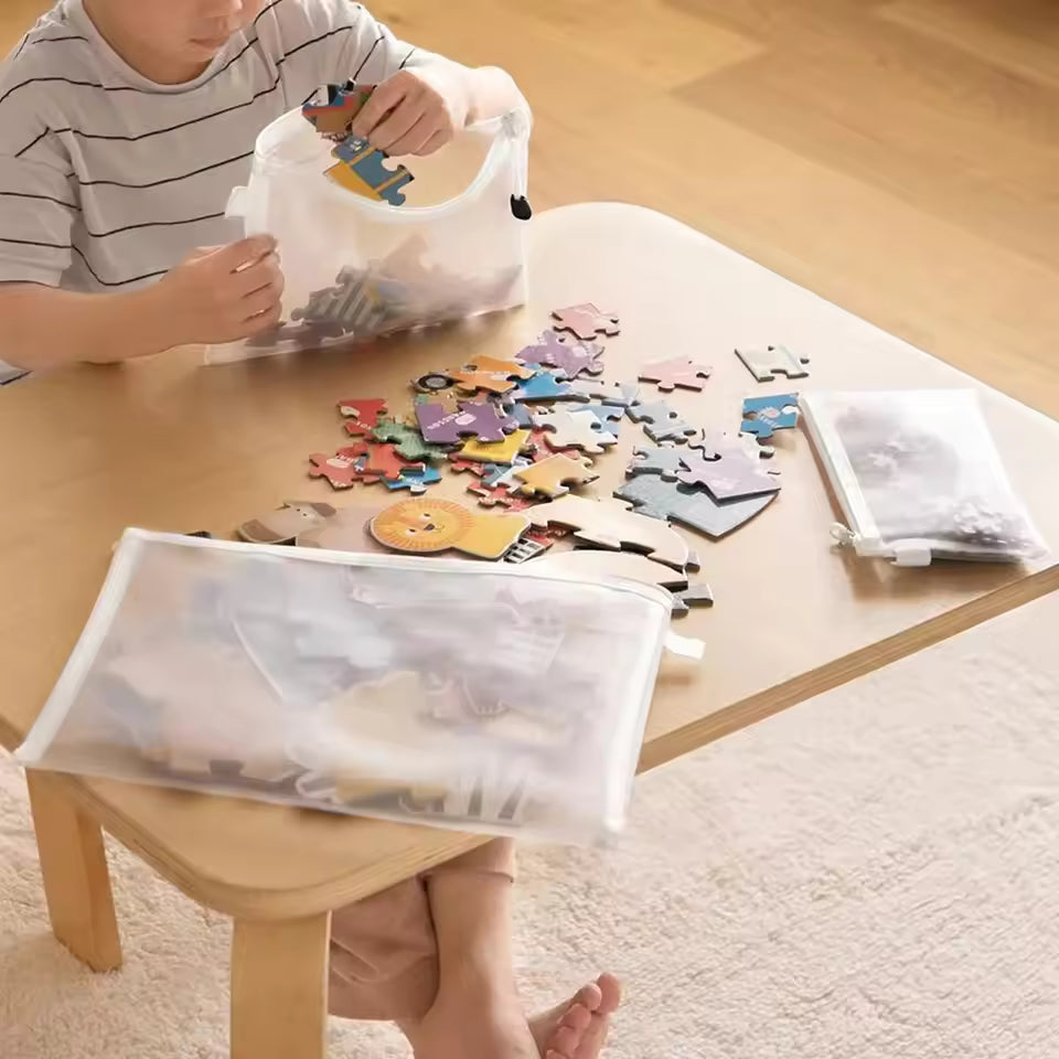 3PCS Mesh Zipper Pouch Set – Waterproof Organizer Bags for School