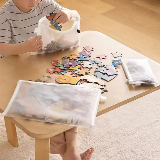 3PCS Mesh Zipper Pouch Set – Waterproof Organizer Bags for School