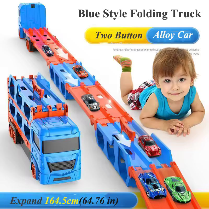 Large Car Transporter Truck – Folding Racing Track Toy