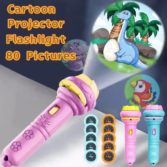 Kids Story Projector Toy – Bedtime Wall Projection Flashlight