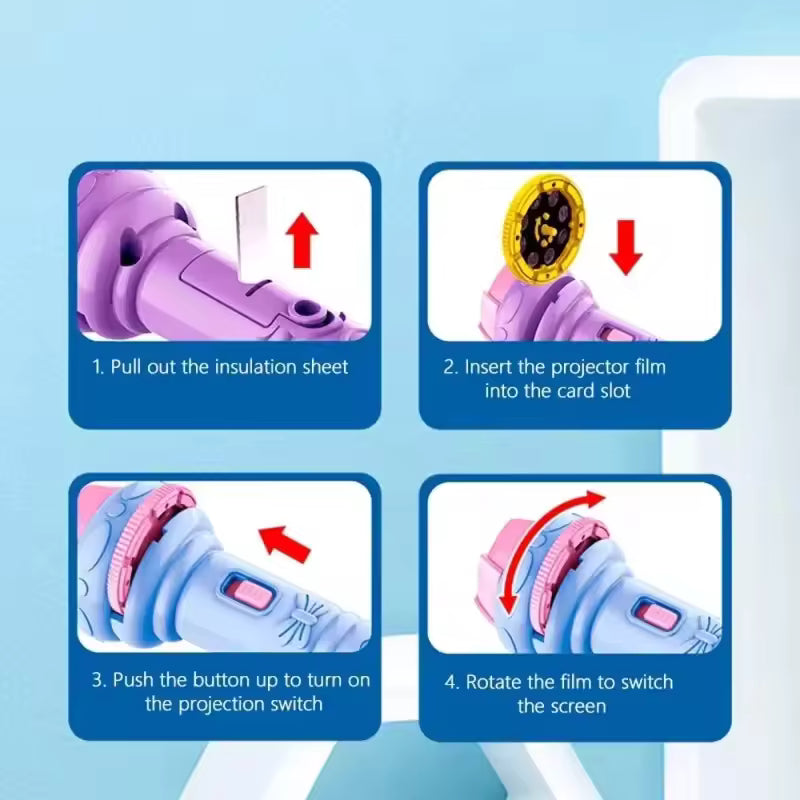 Kids Story Projector Toy – Bedtime Wall Projection Flashlight