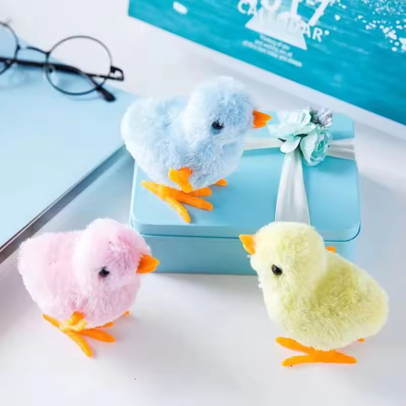 Wind-Up Plush Chicken Cat Toy – Interactive Jumping & Hopping Fun