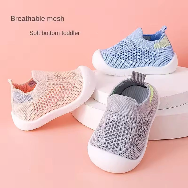Toddler Knit Sneakers – Breathable Slip-On Kids Shoes