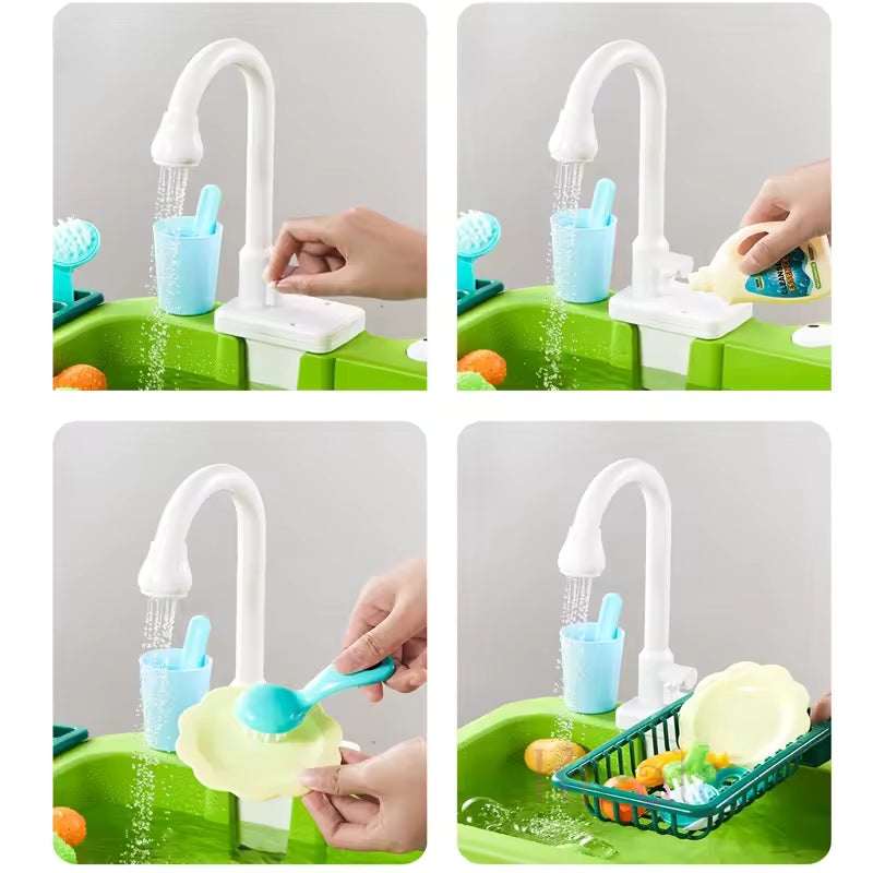 Kids Kitchen Sink Toy – Electric Dishwasher & Pretend Play Set
