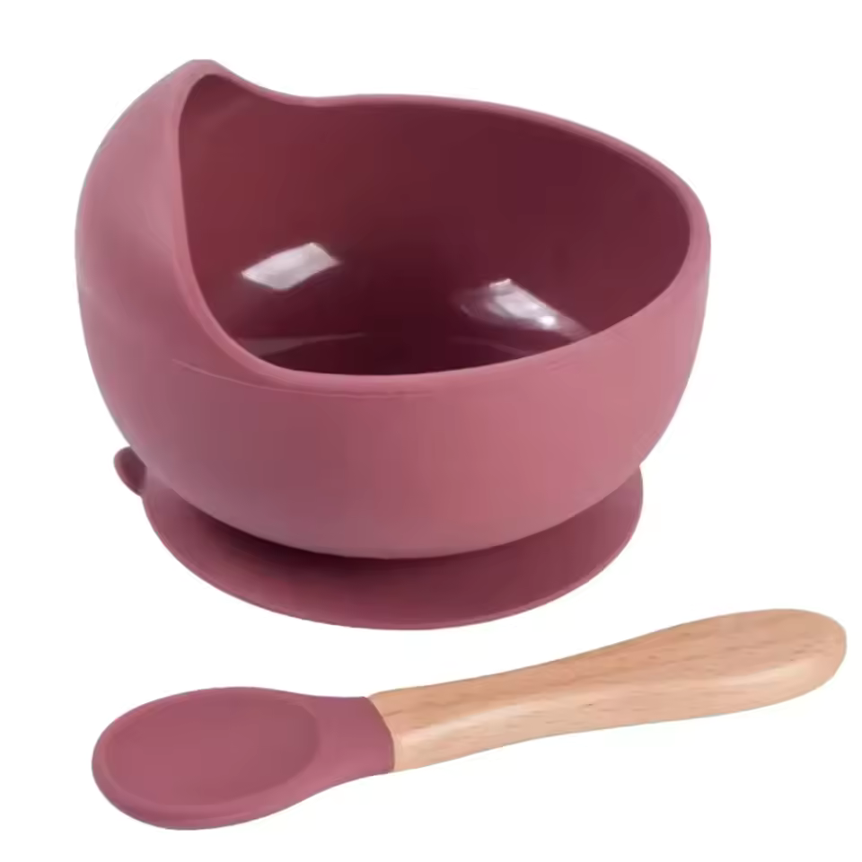 Spill-Proof Silicone Baby Bowl & Spoon – Safe Tableware for Kids