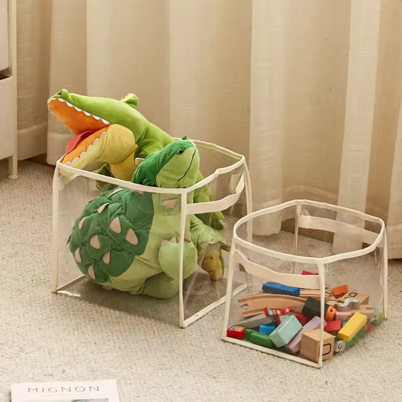 Transparent Kids Toy Storage Basket – Large Capacity Multifunctional Organizer