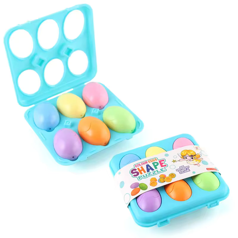 12 Matching Eggs – Montessori Shape & Color Learning Toy