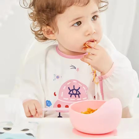 Spill-Proof Silicone Baby Bowl & Spoon – Safe Tableware for Kids