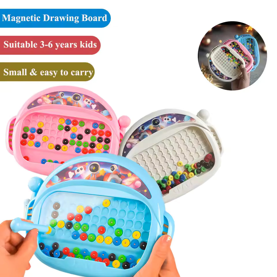 Magnetic Doodle Board – Kids Drawing Toy with Pen & Beads