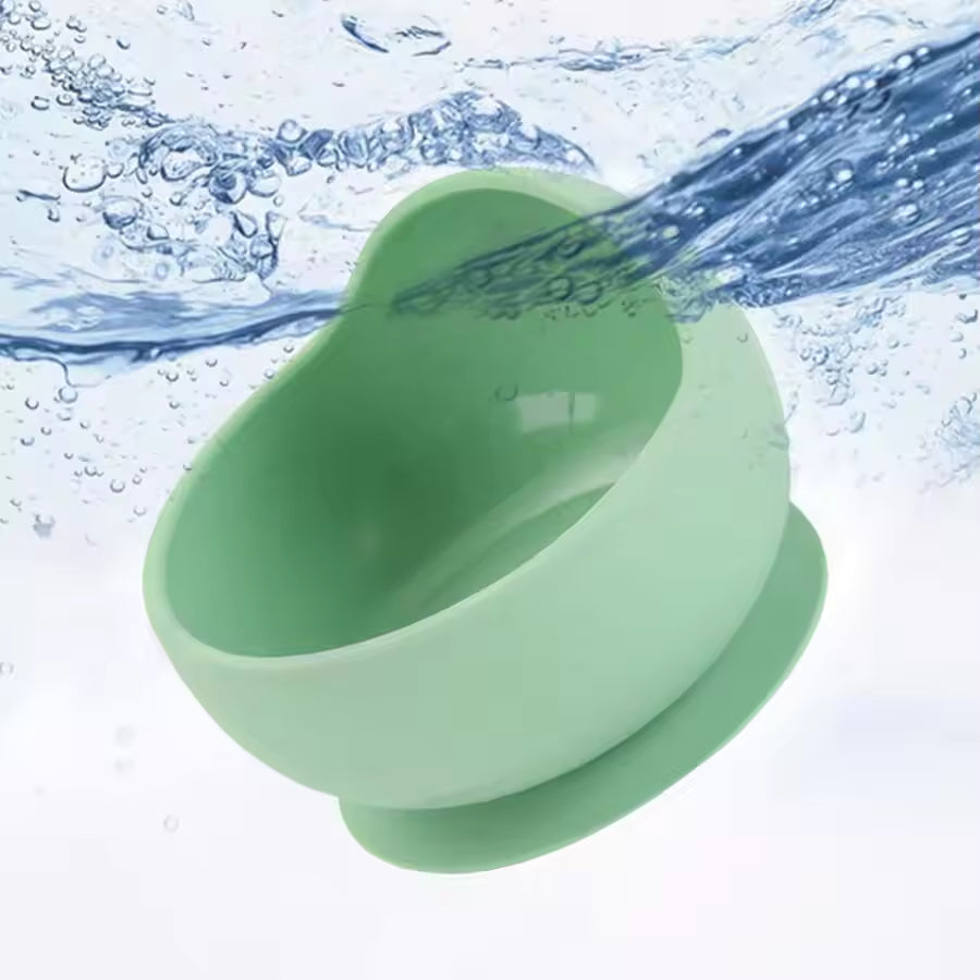 Spill-Proof Silicone Baby Bowl & Spoon – Safe Tableware for Kids