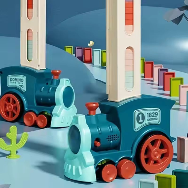 Automatic Domino Train Set – Colorful Educational Toy for Kids