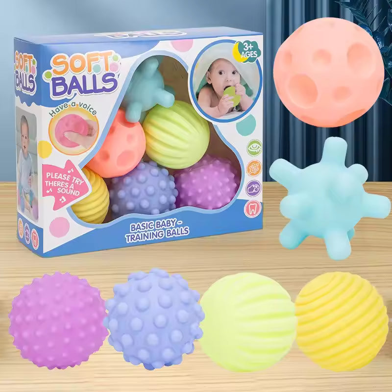 6PCS Baby Sensory Balls – Soft Textured Play Set
