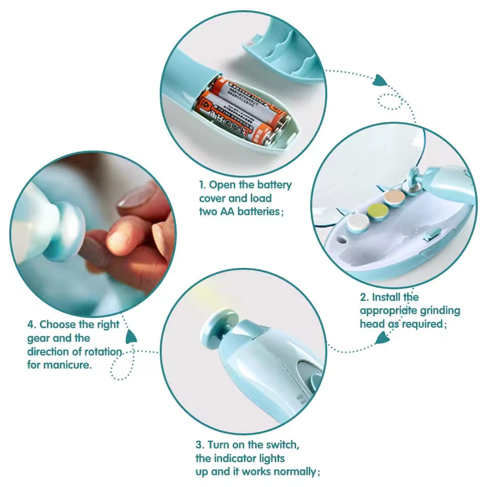 MAMIJOY Electric Baby Nail Clipper – Safe LED Nail Trimmer Kit